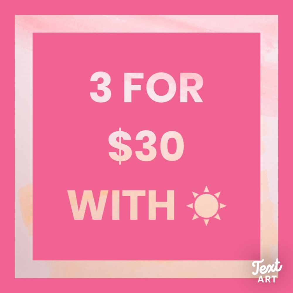 3 for $30!!